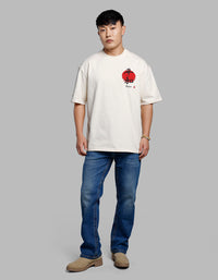 Beige Half Sleeves Oversize Tee
