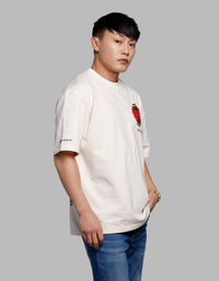 Beige Half Sleeves Oversize Tee