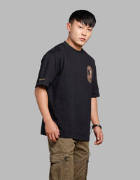Black Half Sleeves Oversize Tee