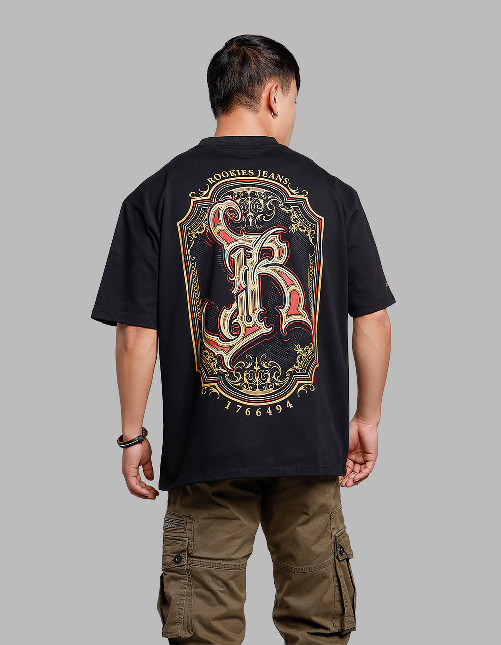 Black Half Sleeves Oversize Tee