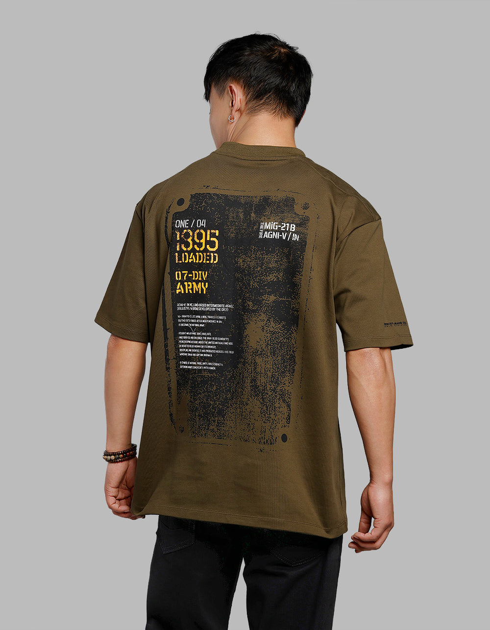 Olive Half Sleeves Oversize Tee