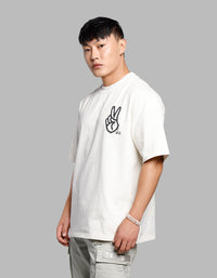 Off White Half Sleeves Oversize Tee