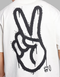 Off White Half Sleeves Oversize Tee