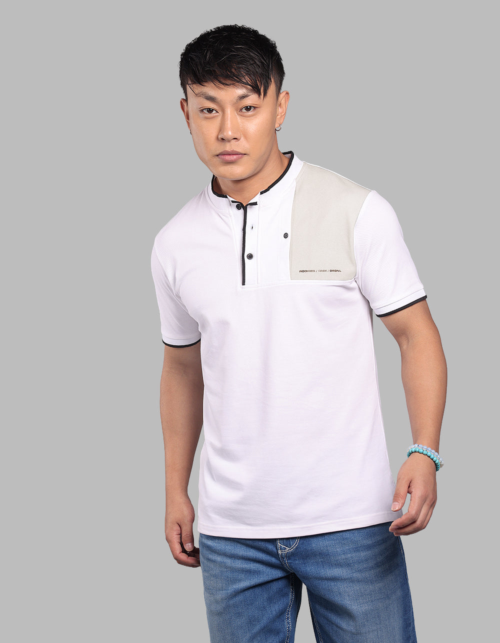 White Half Sleeve Pique Polo Tee