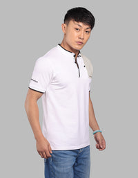 White Half Sleeve Pique Polo Tee