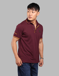 Wine Half Sleeve Pique Polo Tee