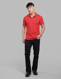 Red Half Sleeve Pique Polo Tee