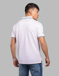 White Half Sleeve Pique Polo Tee