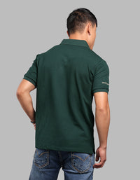 Bottle Green Half Sleeve Pique Polo Tee