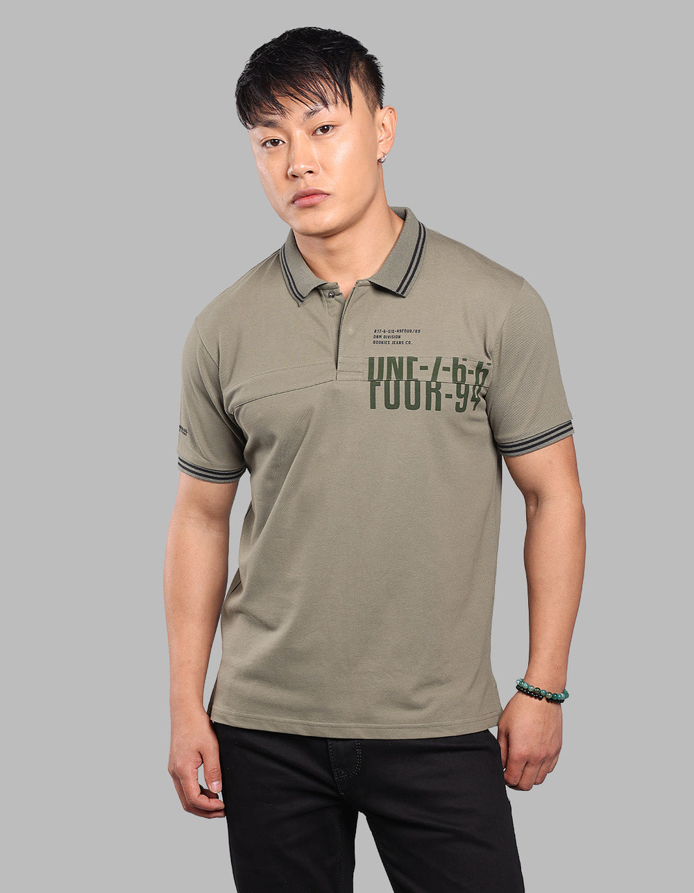 Military Green Half Sleeve Pique Polo Tee