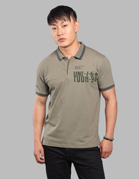 Military Green Half Sleeve Pique Polo Tee