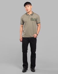 Military Green Half Sleeve Pique Polo Tee