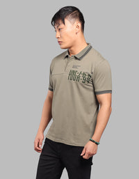 Military Green Half Sleeve Pique Polo Tee
