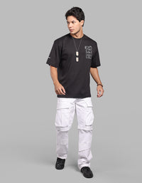 Black Half Sleeve Oversize Tee