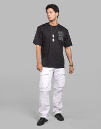Black Half Sleeve Oversize Tee