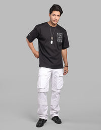 Black Half Sleeve Oversize Tee