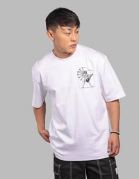 White Half Sleeve Oversize Tee