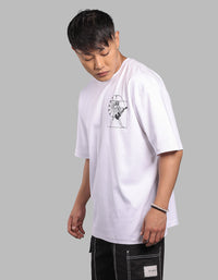 White Half Sleeve Oversize Tee