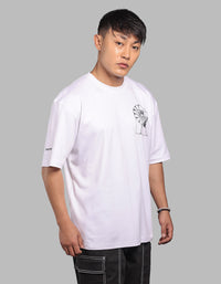 White Half Sleeve Oversize Tee