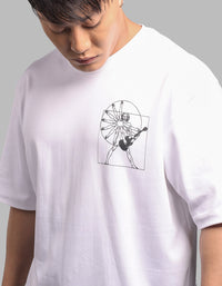 White Half Sleeve Oversize Tee