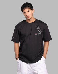 Black Half Sleeve Oversize Tee