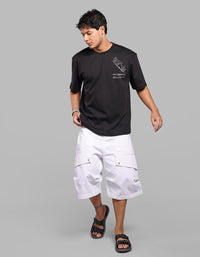 Black Half Sleeve Oversize Tee