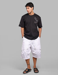 Black Half Sleeve Oversize Tee