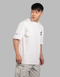 Cream Half Sleeve Oversize Tee
