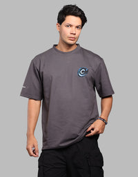 Grey Half Sleeve Oversize Tee