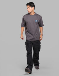 Grey Half Sleeve Oversize Tee