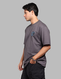 Grey Half Sleeve Oversize Tee