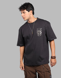 Black Half Sleeve Oversize Tee