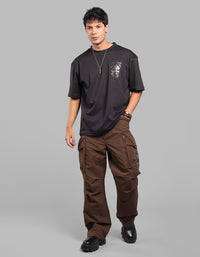 Black Half Sleeve Oversize Tee