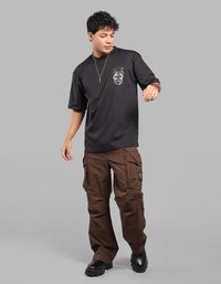 Black Half Sleeve Oversize Tee