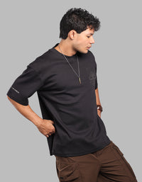 Black Half Sleeve Oversize Tee