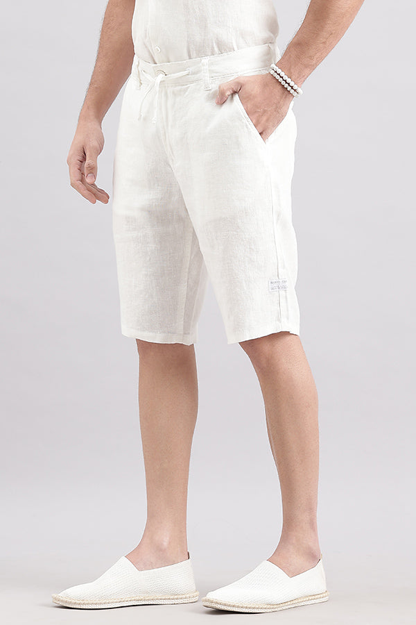 White Linen Short (Slim Relaxed Fit)