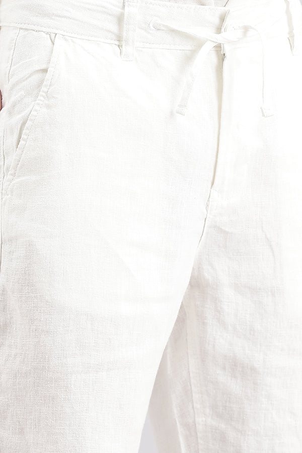 White Linen Short (Slim Relaxed Fit)