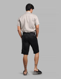 Jet Black 100% Linen Short