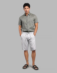 Lt Grey 100% Linen Short