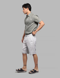 Lt Grey 100% Linen Short