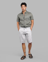 Lt Grey 100% Linen Short