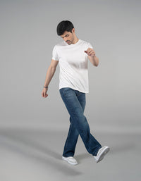 Dk Blue 5 Pocket Midrise Loose Fit Jeans