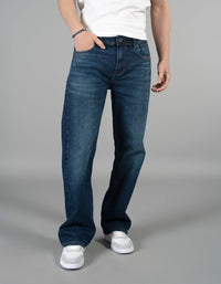 Dk Blue 5 Pocket Midrise Loose Fit Jeans