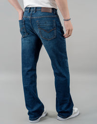 Dk Blue 5 Pocket Midrise Loose Fit Jeans