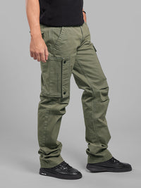 Olive Comfort Straight Fit Stretch Cargo Pants