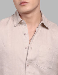 Khaki Full Sleeve 100% Linen Shirt