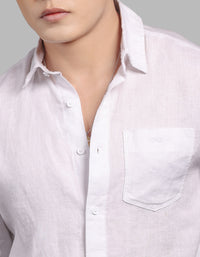 White Full Sleeve 100% Linen Shirt