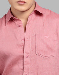 Rust Pink Full Sleeve 100% Linen Shirt