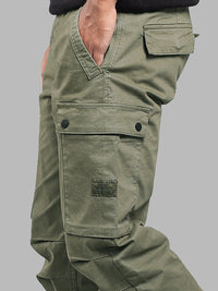 Olive Comfort Straight Fit Stretch Cargo Pants