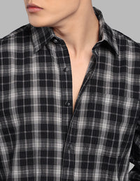 Black Full Sleeve Check Shirt